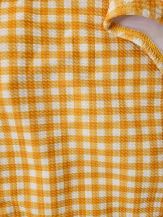 Hooded piece check bikini gingham check swimsuit set lovely beachwear cover-up swimsuit