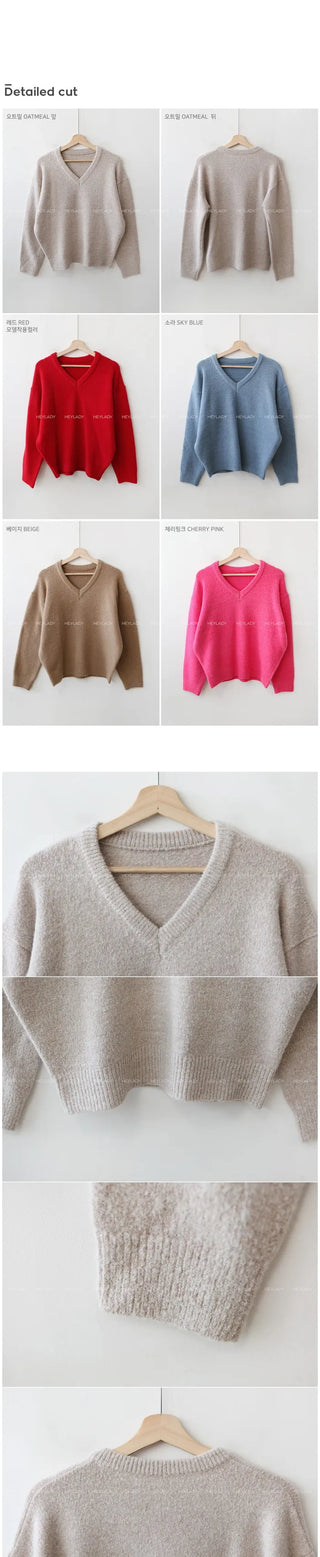 (5 colors) Wool V-knit