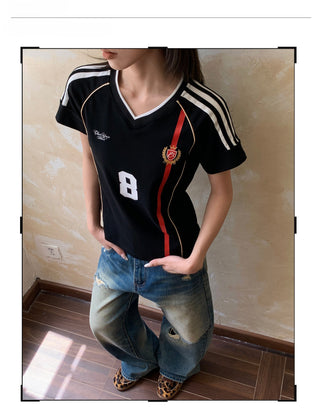 Retro Jersey V-Neck