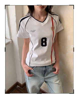 Retro Jersey V-Neck