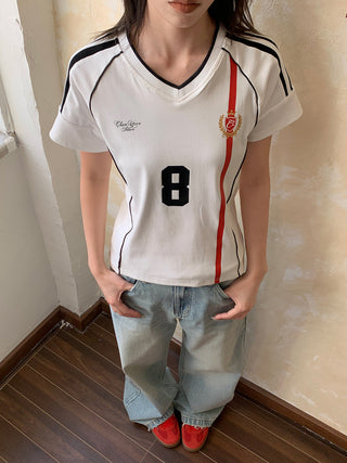 Retro Jersey V-Neck