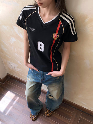 Retro Jersey V-Neck