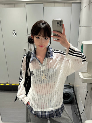 plaid sun blouse