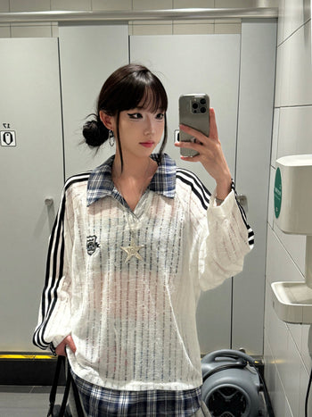 plaid sun blouse