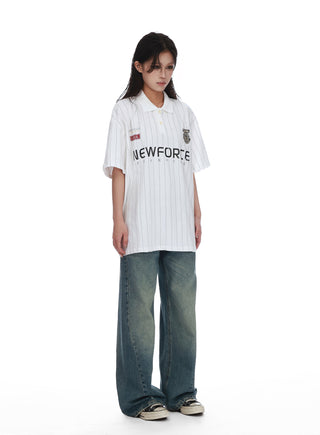 distressed polo tee