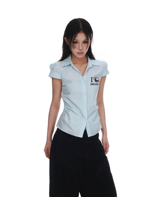 letter slim shirt