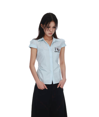letter slim shirt