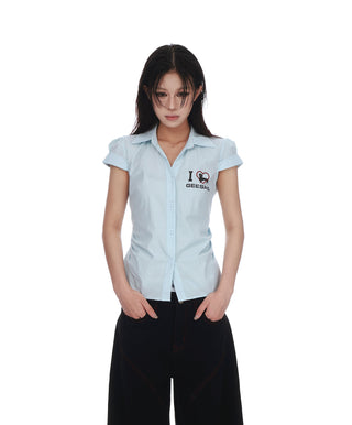 letter slim shirt