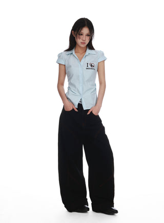 letter slim shirt