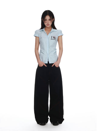 letter slim shirt