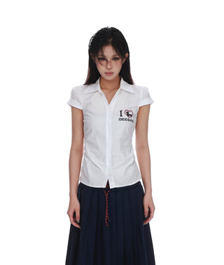 letter slim shirt