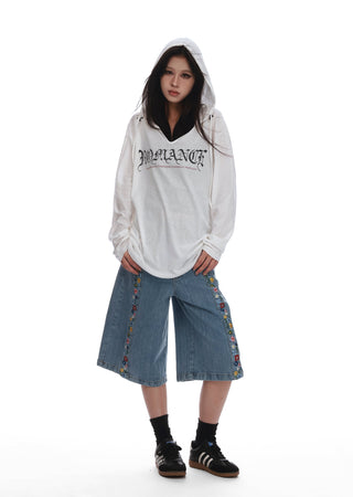 white hooded blouse