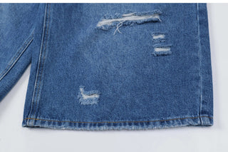 ripped denim Jorts
