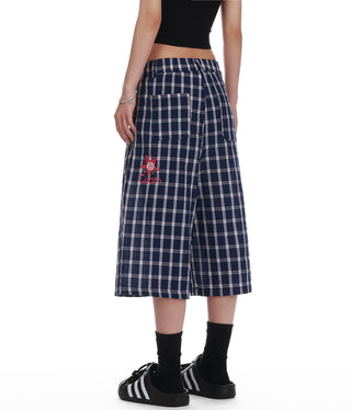 plaid cropped pants
