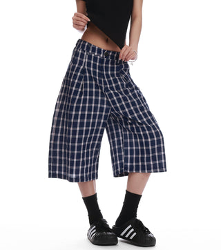 plaid cropped pants
