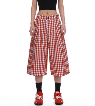 plaid cropped pants