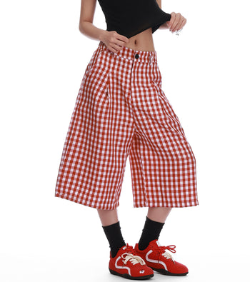 plaid cropped pants