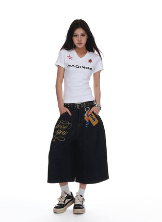 v-neck slim tee