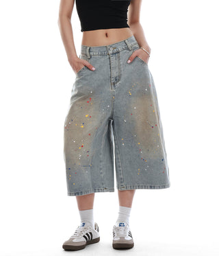 blue cropped jeans