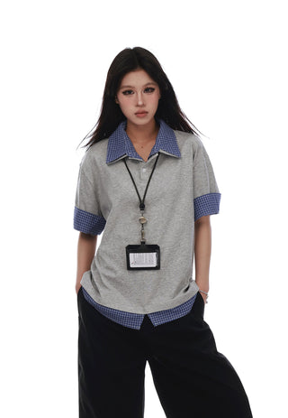 plaid contrast shirt