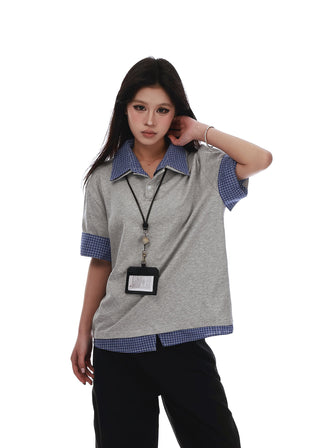 plaid contrast shirt