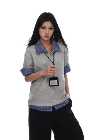 plaid contrast shirt