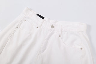 white wide Jorts