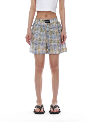 plaid beach shorts
