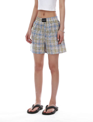 plaid beach shorts