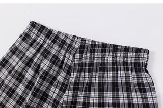 plaid beach shorts