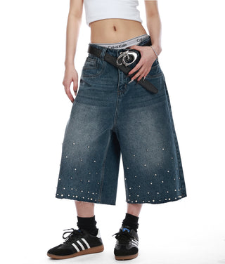 pearl embroidered jeans