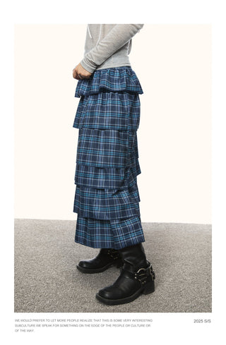 blue plaid dress