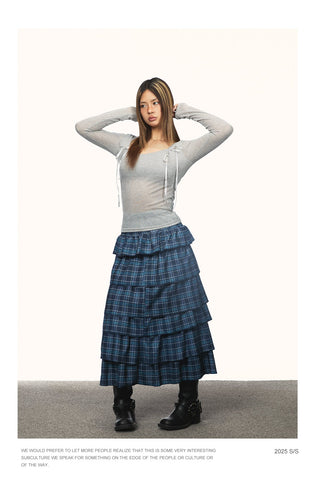 blue plaid dress