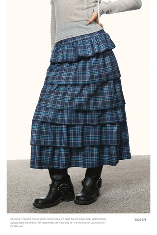 blue plaid dress