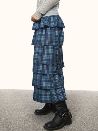 blue plaid dress