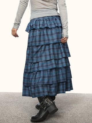 blue plaid dress