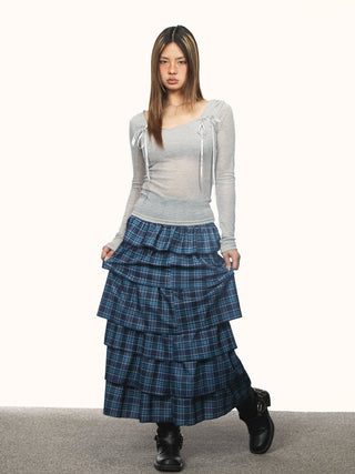 blue plaid dress