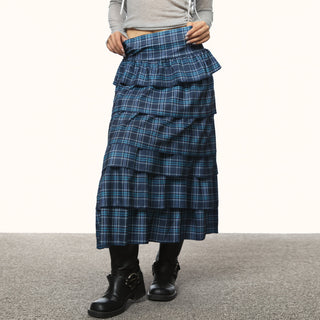 blue plaid dress