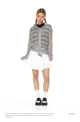 knit hooded cardigan