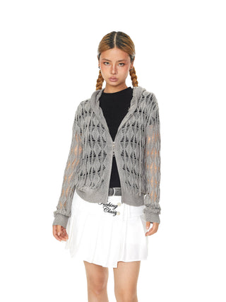 knit hooded cardigan