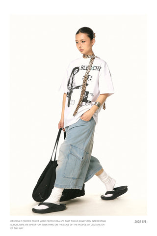 cropped blue jeans