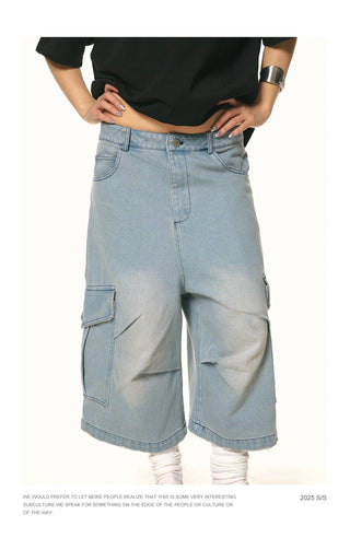 cropped blue jeans