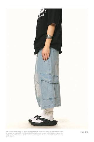 cropped blue jeans