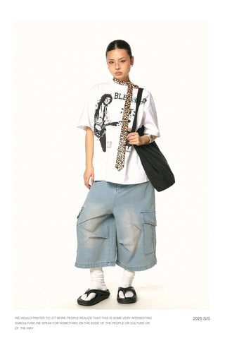 cropped blue jeans