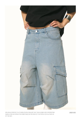 cropped blue jeans