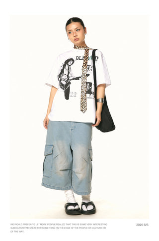 cropped blue jeans