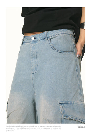 cropped blue jeans