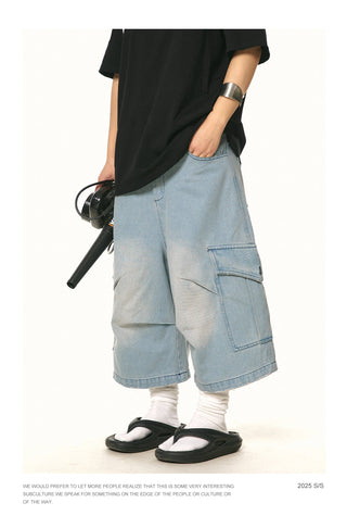 cropped blue jeans