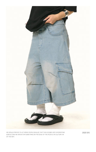 cropped blue jeans