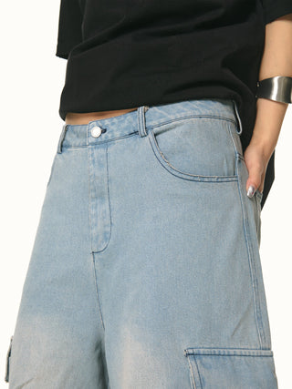 cropped blue jeans